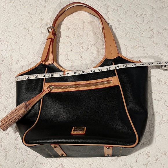 Dooney & Bourke Saffiano Leather Maddie Tote - Black & Tan - Picture 8 of 10